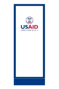 USAID Hindi Superior Retractable Banner - 60" Silver Base. Full Color