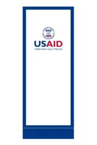 USAID Mongolian Superior Retractable Banner - 60" Silver Base. Full Color