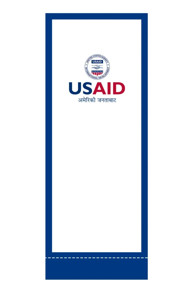USAID Nepali Superior Retractable Banner - 60" Silver Base. Full Color
