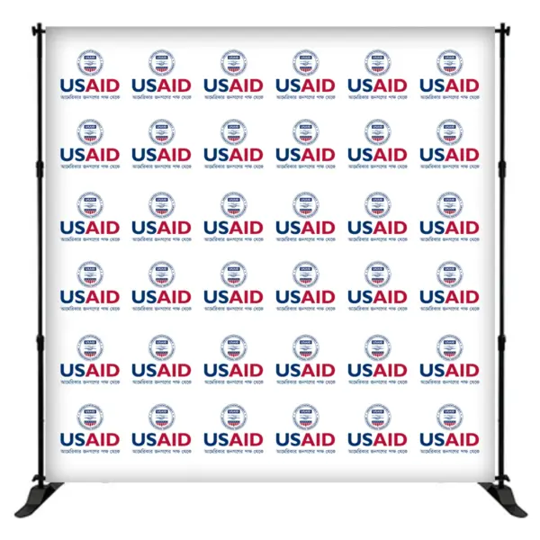 USAID Bangla 8 ft. Slider Banner Stand - 8'h Fabric Graphic Package