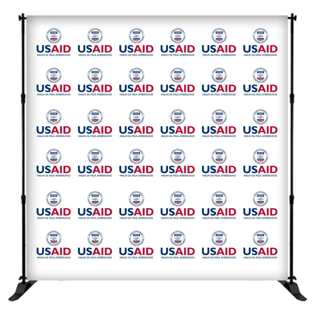 USAID Hiligaynon 8 ft. Slider Banner Stand - 8'h Fabric Graphic Package