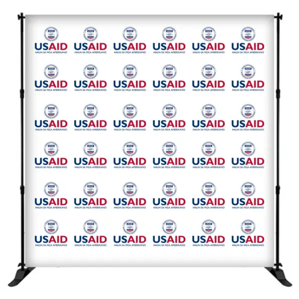 USAID Hiligaynon 8 ft. Slider Banner Stand - 8'h Fabric Graphic Package