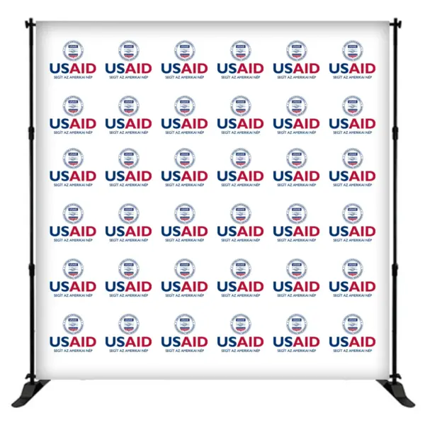 USAID Hun 8 ft. Slider Banner Stand - 8'h Fabric Graphic Package