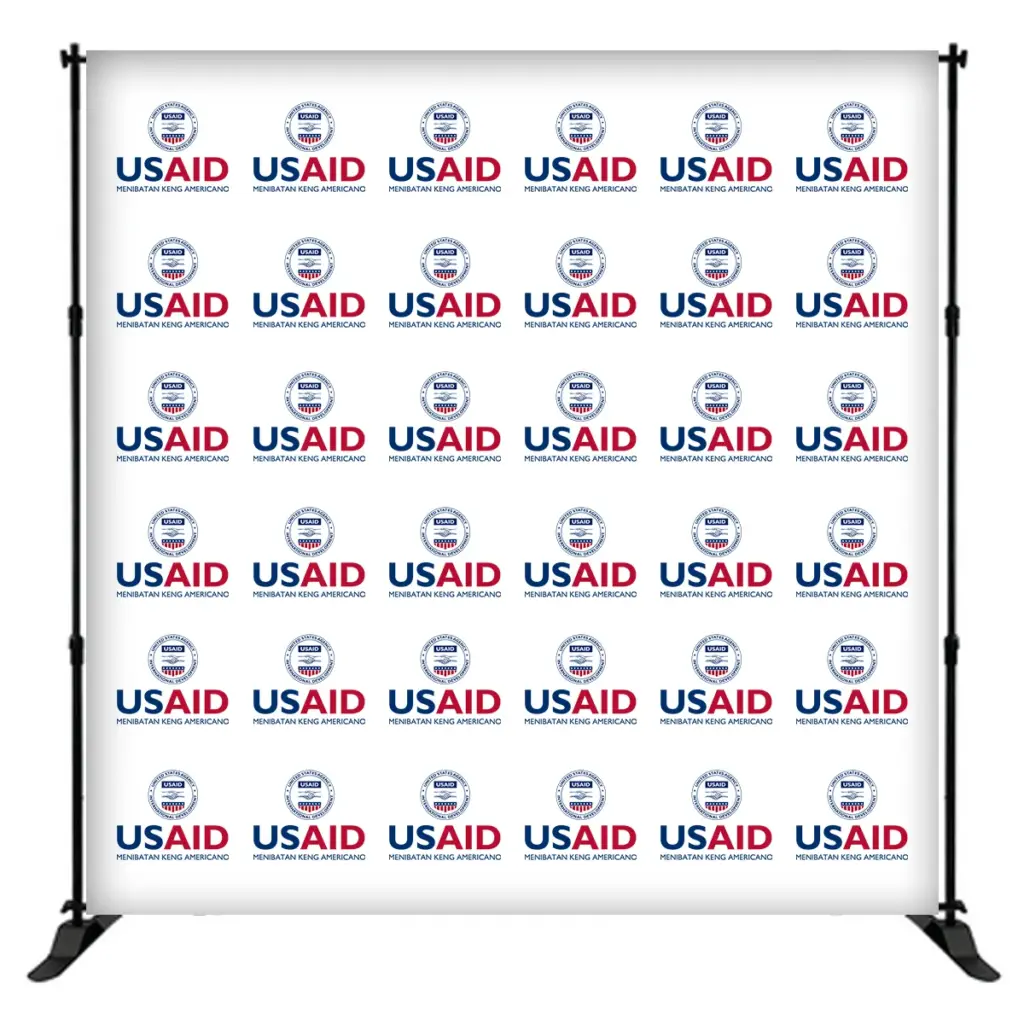USAID Kapampangan 8 ft. Slider Banner Stand - 8'h Fabric Graphic Package