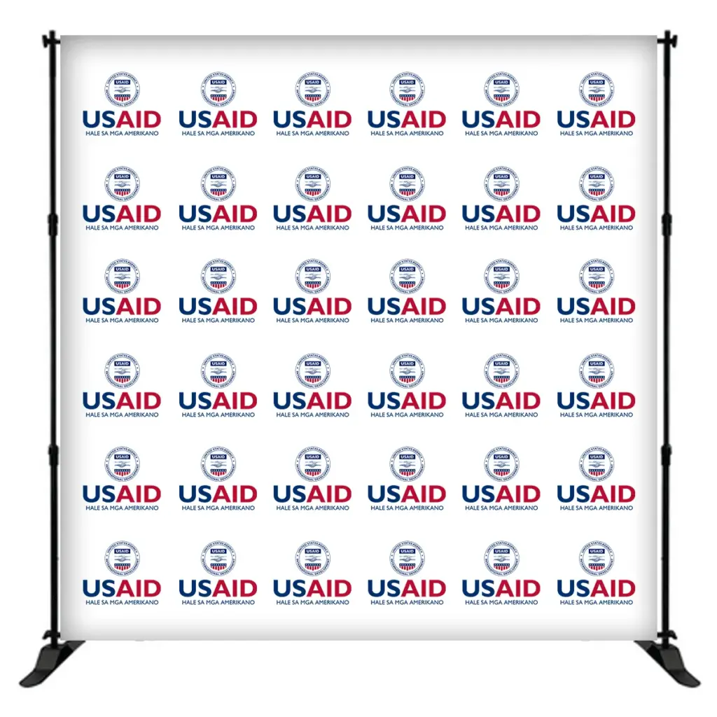 USAID Bicolano 8 ft. Slider Banner Stand - 8'h Fabric Graphic Package