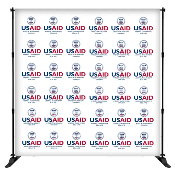 USAID Motu 8 ft. Slider Banner Stand - 8'h Fabric Graphic Package