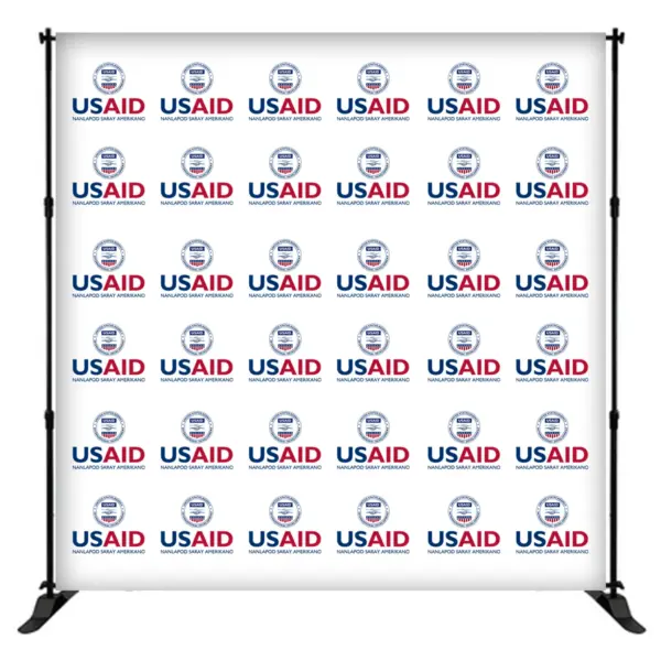 USAID Pangasinense 8 ft. Slider Banner Stand - 8'h Fabric Graphic Package