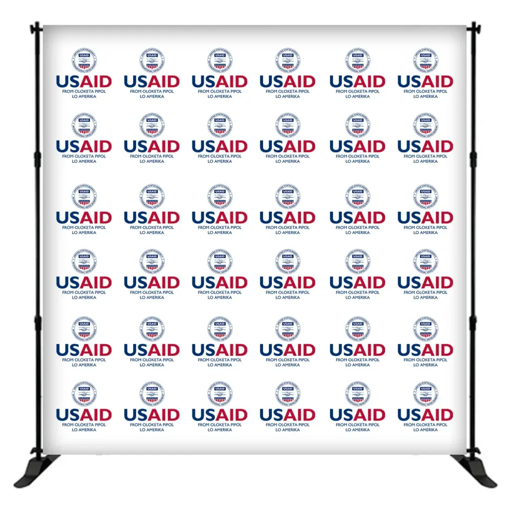 USAID Pijin 8 ft. Slider Banner Stand - 8'h Fabric Graphic Package