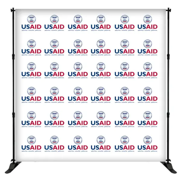 USAID Tamil 8 ft. Slider Banner Stand - 8'h Fabric Graphic Package