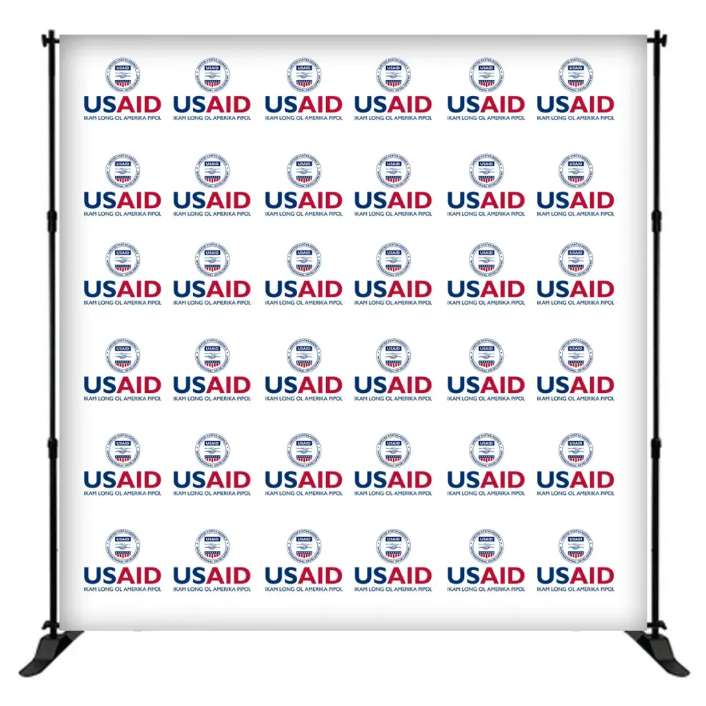 USAID Tok Pisin 8 ft. Slider Banner Stand - 8'h Fabric Graphic Package