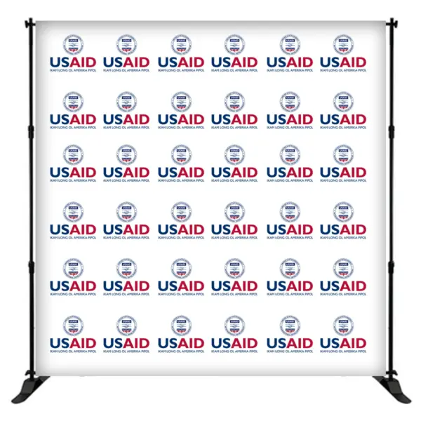 USAID Tok Pisin 8 ft. Slider Banner Stand - 8'h Fabric Graphic Package