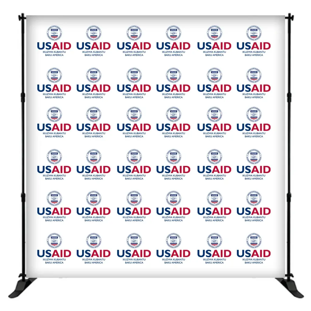 USAID Tonga 8 ft. Slider Banner Stand - 8'h Fabric Graphic Package