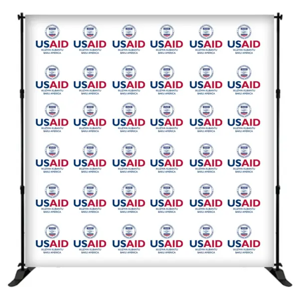 USAID Tonga 8 ft. Slider Banner Stand - 8'h Fabric Graphic Package