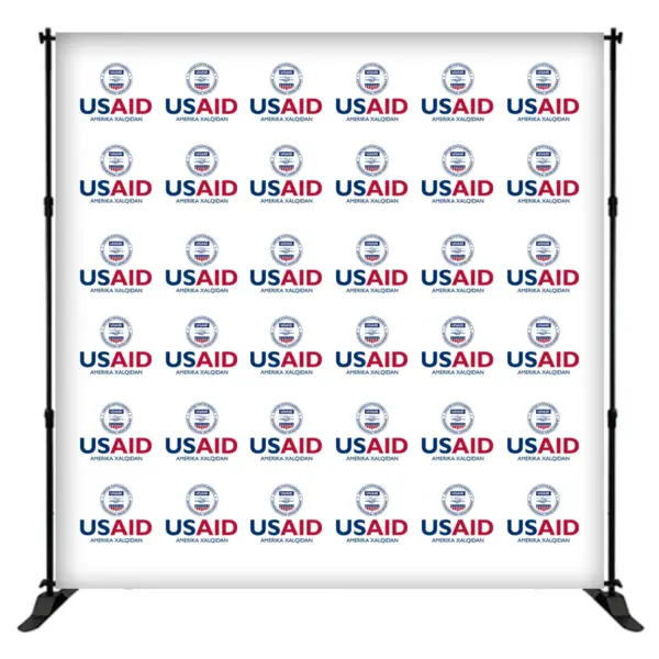 USAID Uzbek 8 ft. Slider Banner Stand - 8'h Fabric Graphic Package
