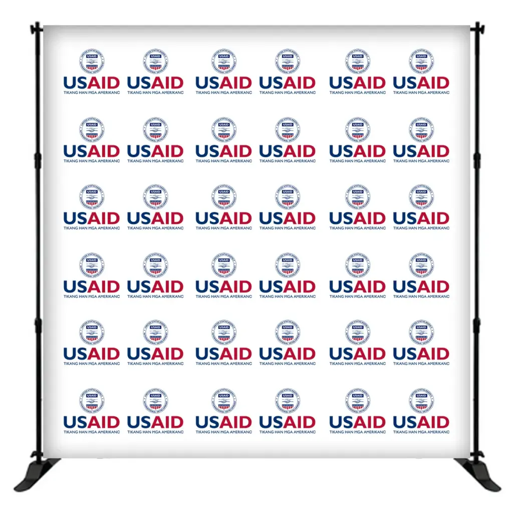USAID Waray-Waray 8 ft. Slider Banner Stand - 8'h Fabric Graphic Package