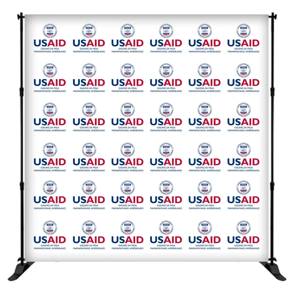 USAID Filipino 8 ft. Slider Banner Stand - 8'h Fabric Graphic Package