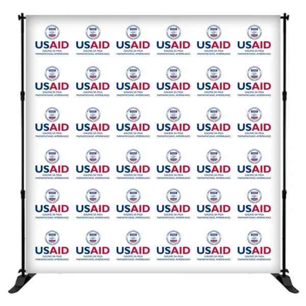 USAID Filipino 8 ft. Slider Banner Stand - 8'h Fabric Graphic Package