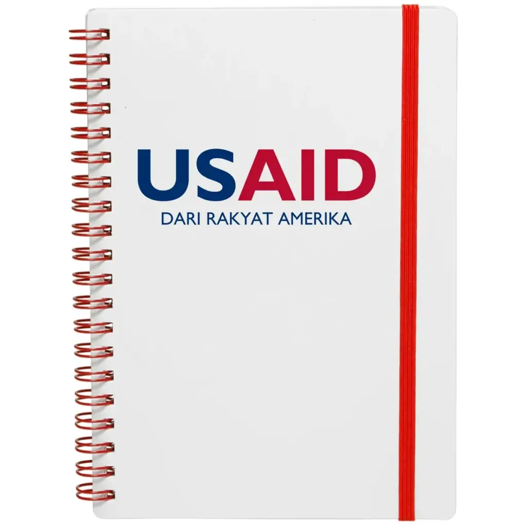 USAID Bahasa Indonesia - White Spiral Notebook w/ Colored Accents