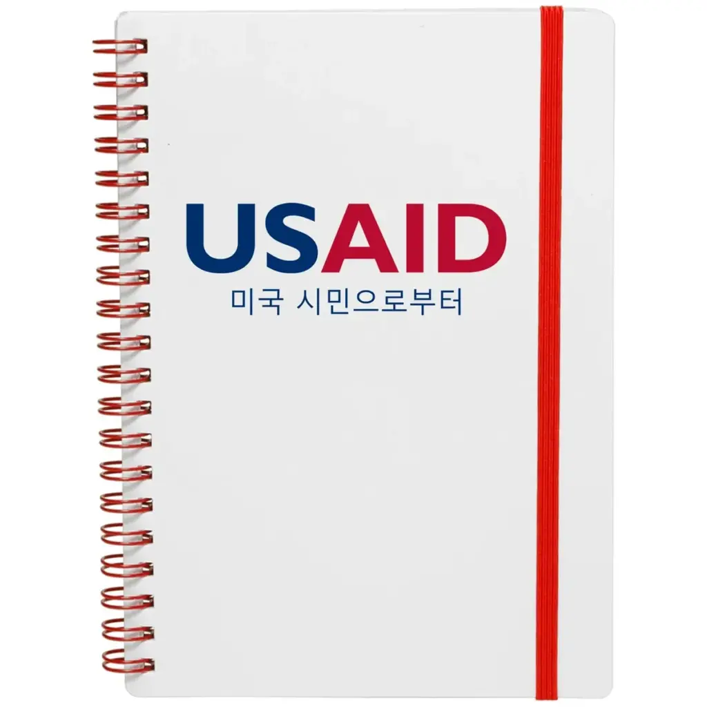 USAID Korean - White Spiral Notebook w/ Colored Accents