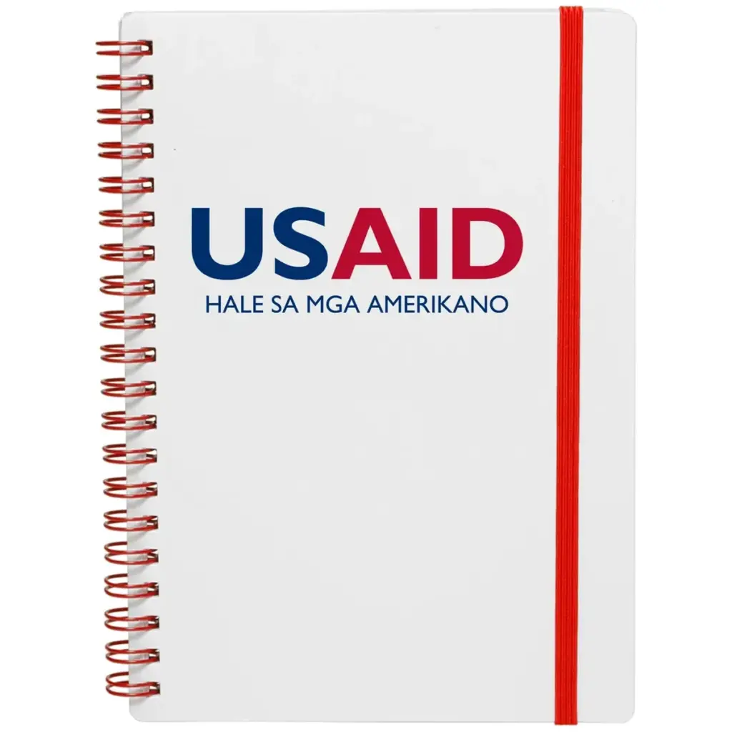 USAID Bicolano - White Spiral Notebook w/ Colored Accents