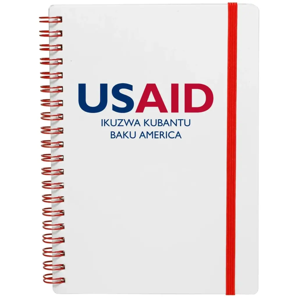 USAID Tonga - White Spiral Notebook w/ Colored Accents