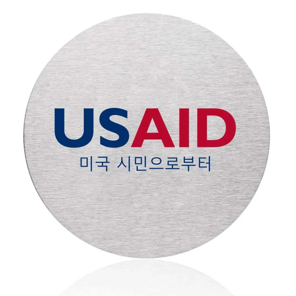 USAID Korean - Osaka Stainless Steel Round Coasters