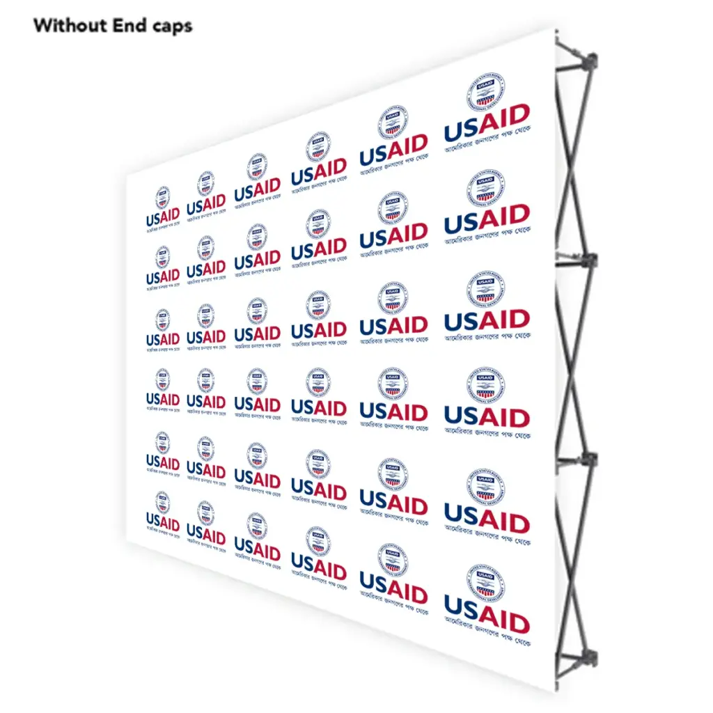 USAID Bangla ONE CHOICE 8 Ft. Fabric Pop Up Display - 89"H Straight Graphic Package