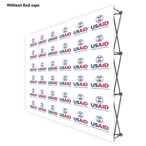 USAID Bangla ONE CHOICE 8 Ft. Fabric Pop Up Display - 89"H Straight Graphic Package