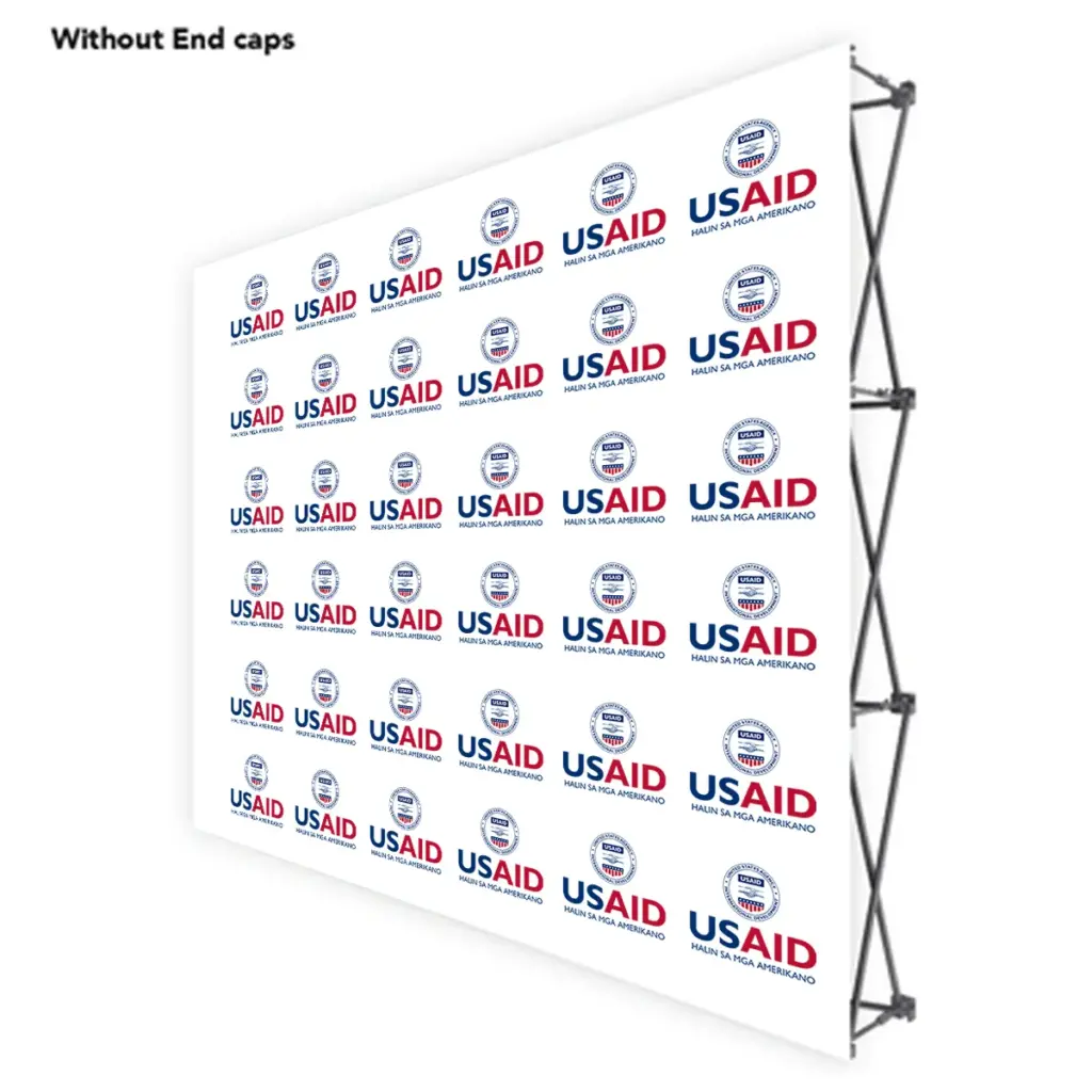 USAID Hiligaynon ONE CHOICE 8 Ft. Fabric Pop Up Display - 89"H Straight Graphic Package