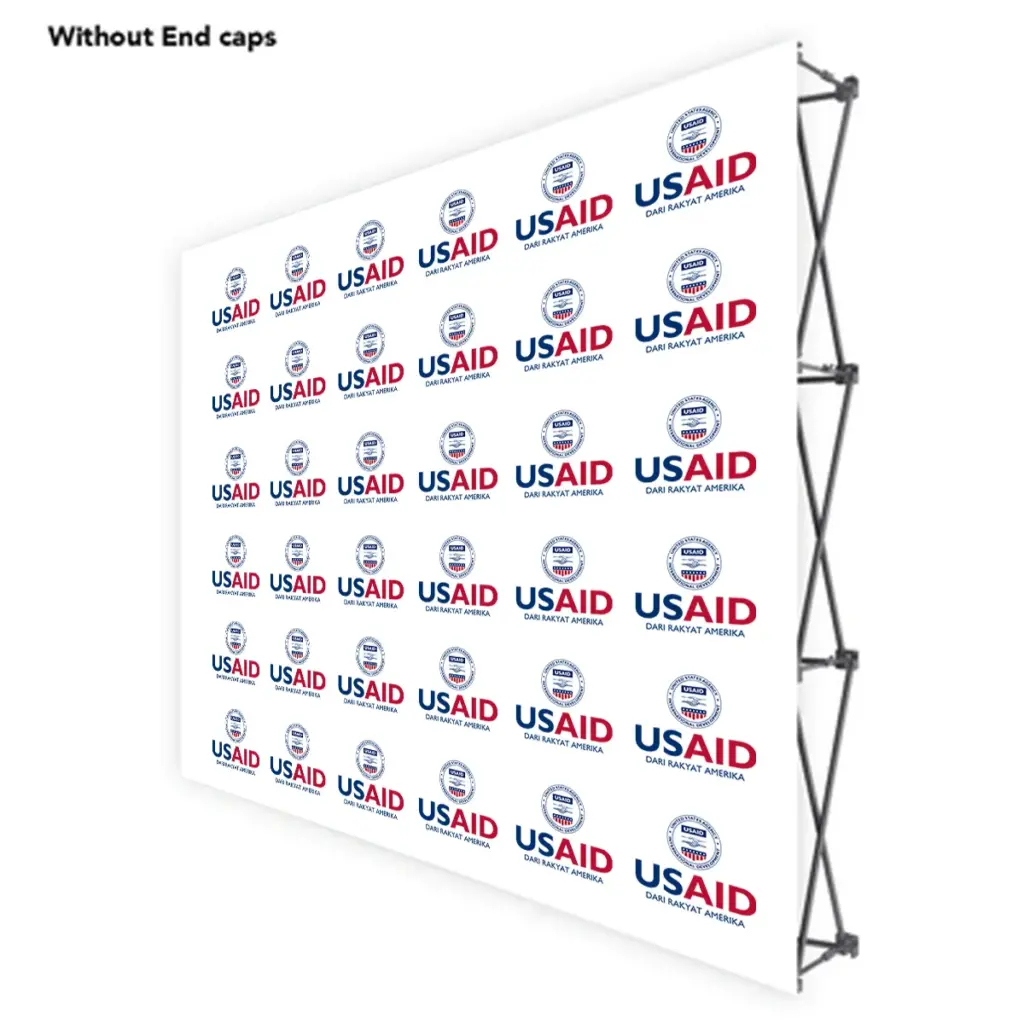 USAID Bahasa Indonesia ONE CHOICE 8 Ft. Fabric Pop Up Display - 89"H Straight Graphic Package