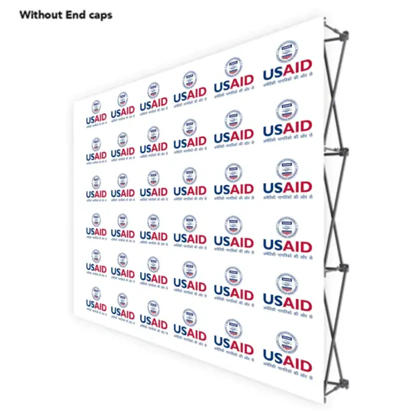 USAID Hindi ONE CHOICE 8 Ft. Fabric Pop Up Display - 89"H Straight Graphic Package
