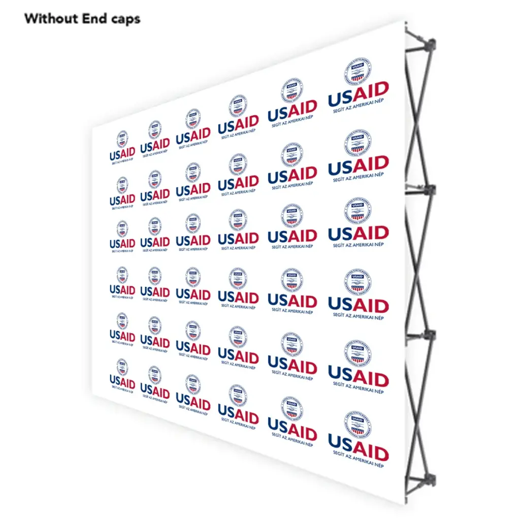 USAID Hun ONE CHOICE 8 Ft. Fabric Pop Up Display - 89"H Straight Graphic Package
