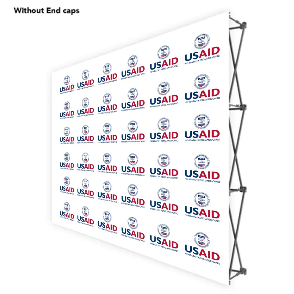USAID Kapampangan ONE CHOICE 8 Ft. Fabric Pop Up Display - 89"H Straight Graphic Package