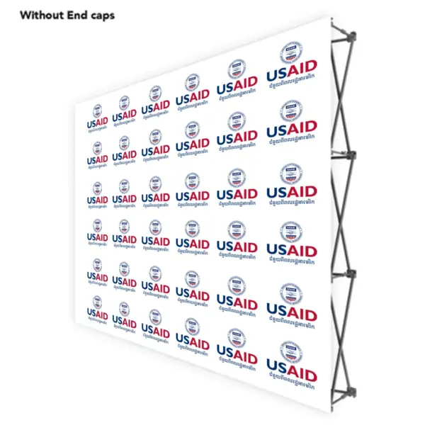 USAID Khmer ONE CHOICE 8 Ft. Fabric Pop Up Display - 89"H Straight Graphic Package