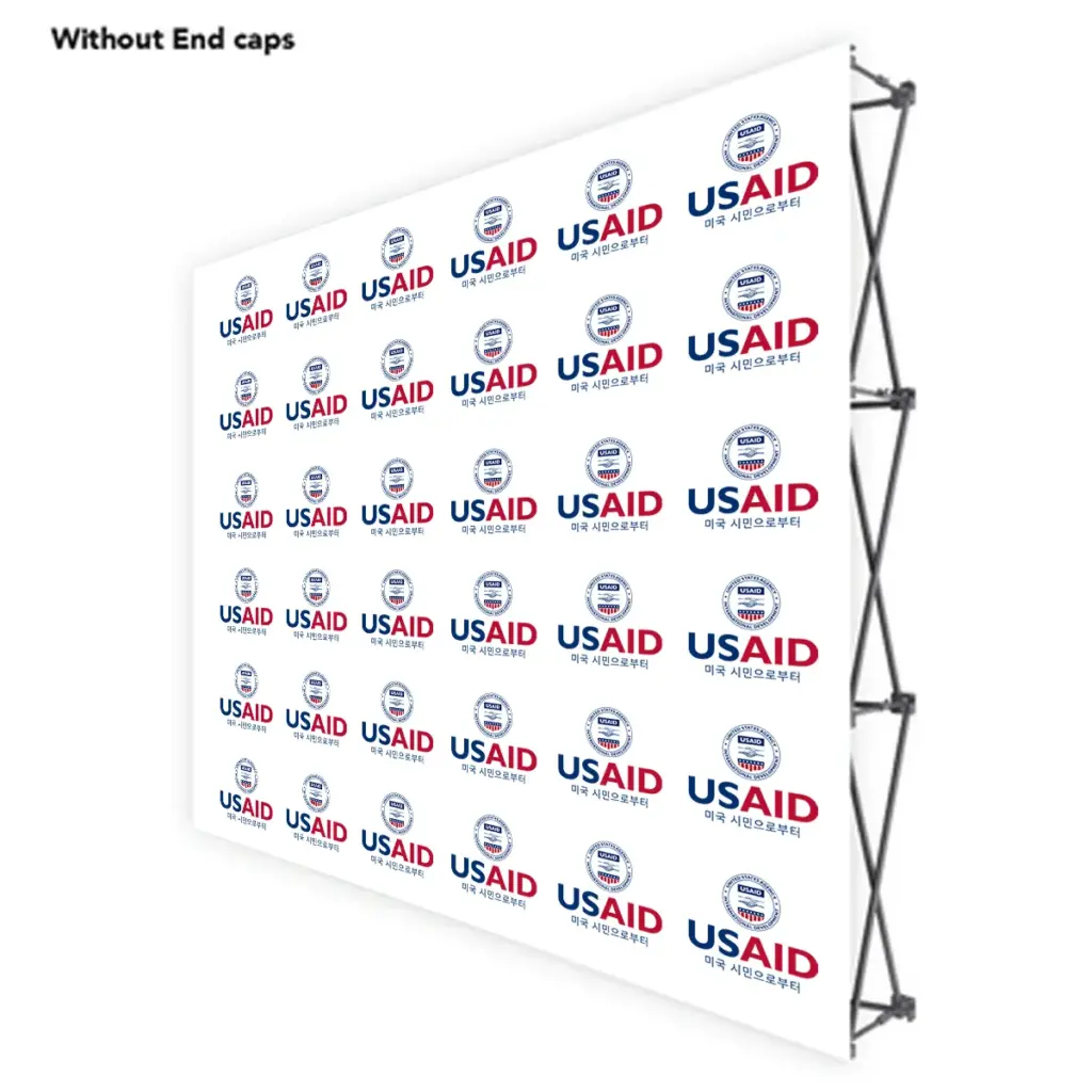 USAID Korean ONE CHOICE 8 Ft. Fabric Pop Up Display - 89"H Straight Graphic Package
