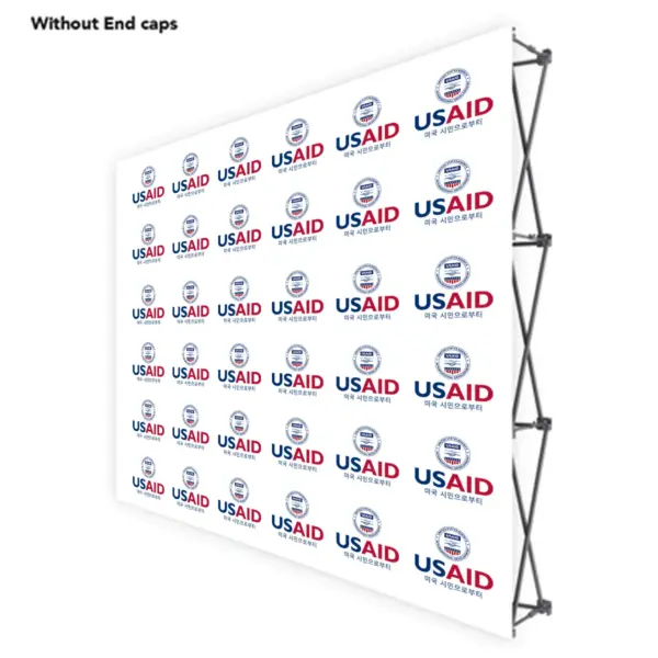 USAID Korean ONE CHOICE 8 Ft. Fabric Pop Up Display - 89"H Straight Graphic Package