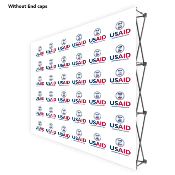 USAID Kyrgyz ONE CHOICE 8 Ft. Fabric Pop Up Display - 89"H Straight Graphic Package