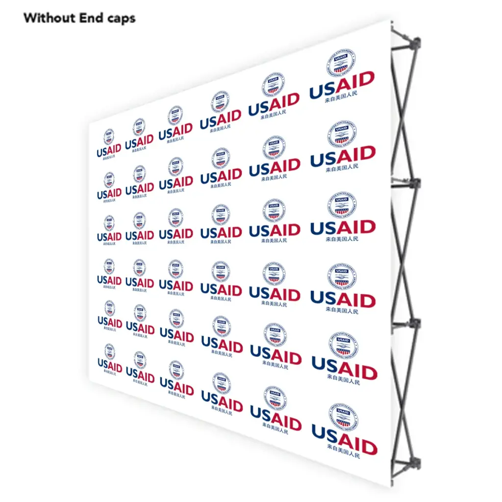 USAID Mandarin ONE CHOICE 8 Ft. Fabric Pop Up Display - 89"H Straight Graphic Package