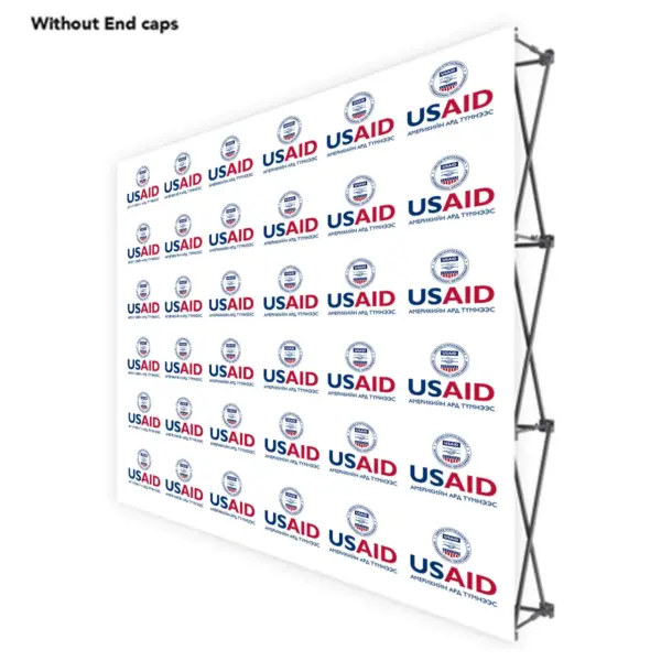 USAID Mongolian ONE CHOICE 8 Ft. Fabric Pop Up Display - 89"H Straight Graphic Package