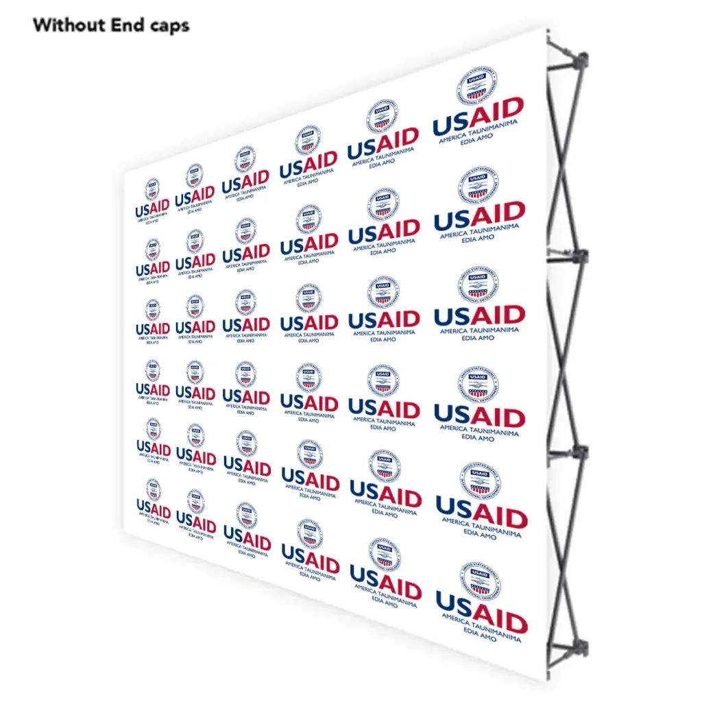 USAID Motu ONE CHOICE 8 Ft. Fabric Pop Up Display - 89"H Straight Graphic Package