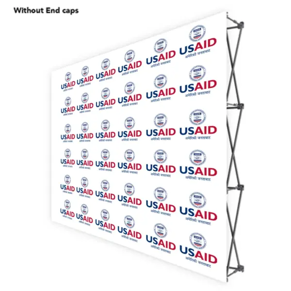 USAID Nepali ONE CHOICE 8 Ft. Fabric Pop Up Display - 89"H Straight Graphic Package