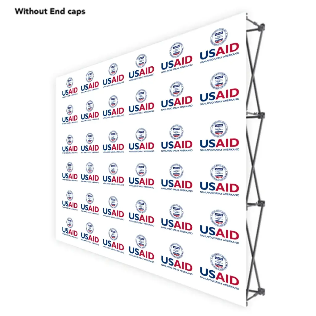 USAID Pangasinense ONE CHOICE 8 Ft. Fabric Pop Up Display - 89"H Straight Graphic Package