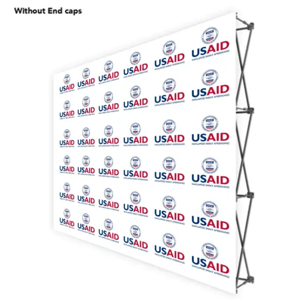 USAID Pangasinense ONE CHOICE 8 Ft. Fabric Pop Up Display - 89"H Straight Graphic Package