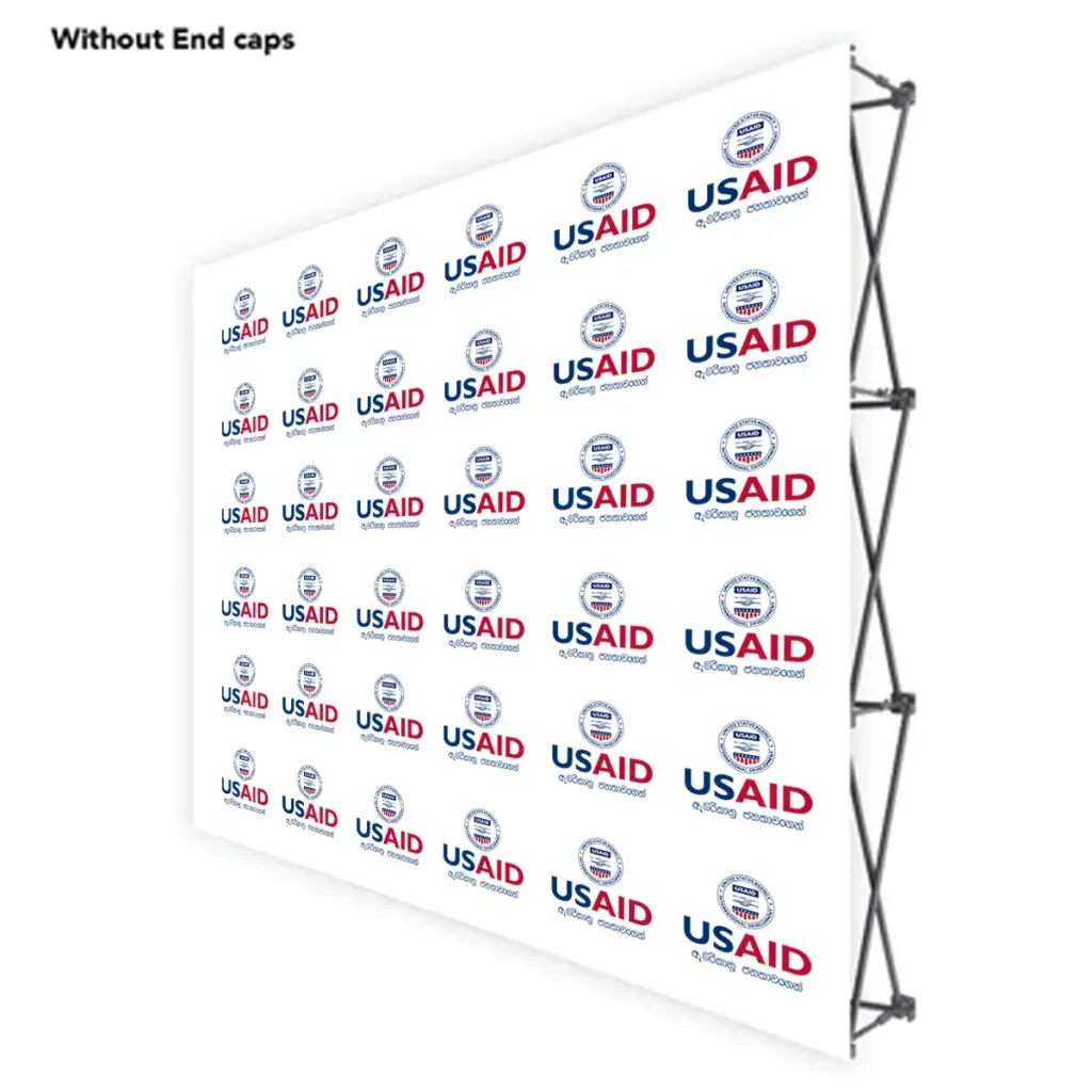 USAID Sinhala ONE CHOICE 8 Ft. Fabric Pop Up Display - 89"H Straight Graphic Package