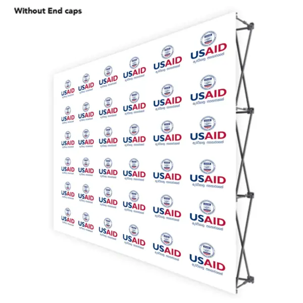 USAID Sinhala ONE CHOICE 8 Ft. Fabric Pop Up Display - 89"H Straight Graphic Package