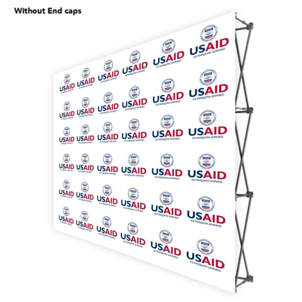 USAID Tajik ONE CHOICE 8 Ft. Fabric Pop Up Display - 89"H Straight Graphic Package