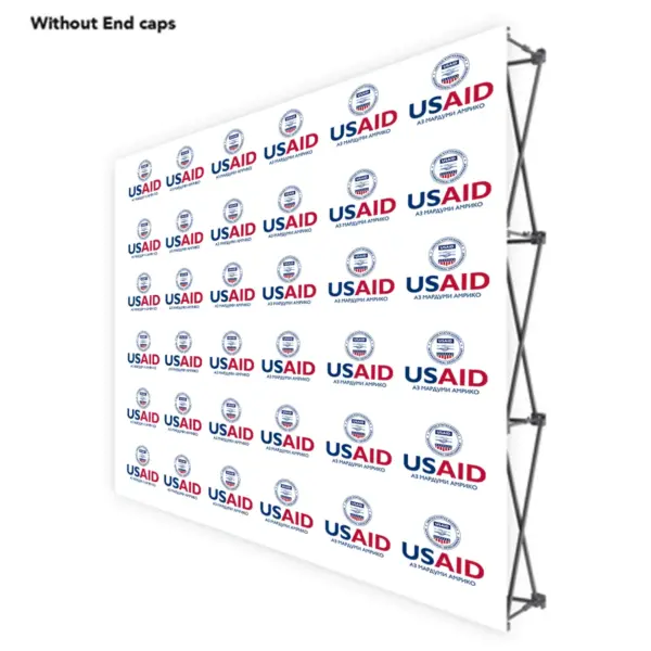 USAID Tajik ONE CHOICE 8 Ft. Fabric Pop Up Display - 89"H Straight Graphic Package