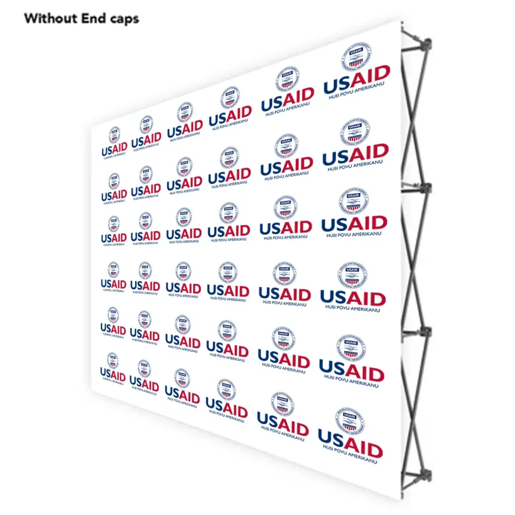 USAID Tetum ONE CHOICE 8 Ft. Fabric Pop Up Display - 89"H Straight Graphic Package