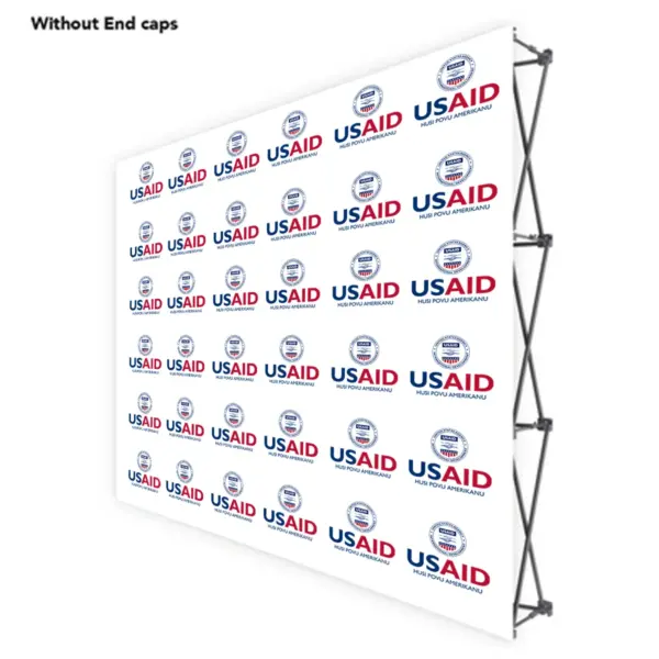 USAID Tetum ONE CHOICE 8 Ft. Fabric Pop Up Display - 89"H Straight Graphic Package