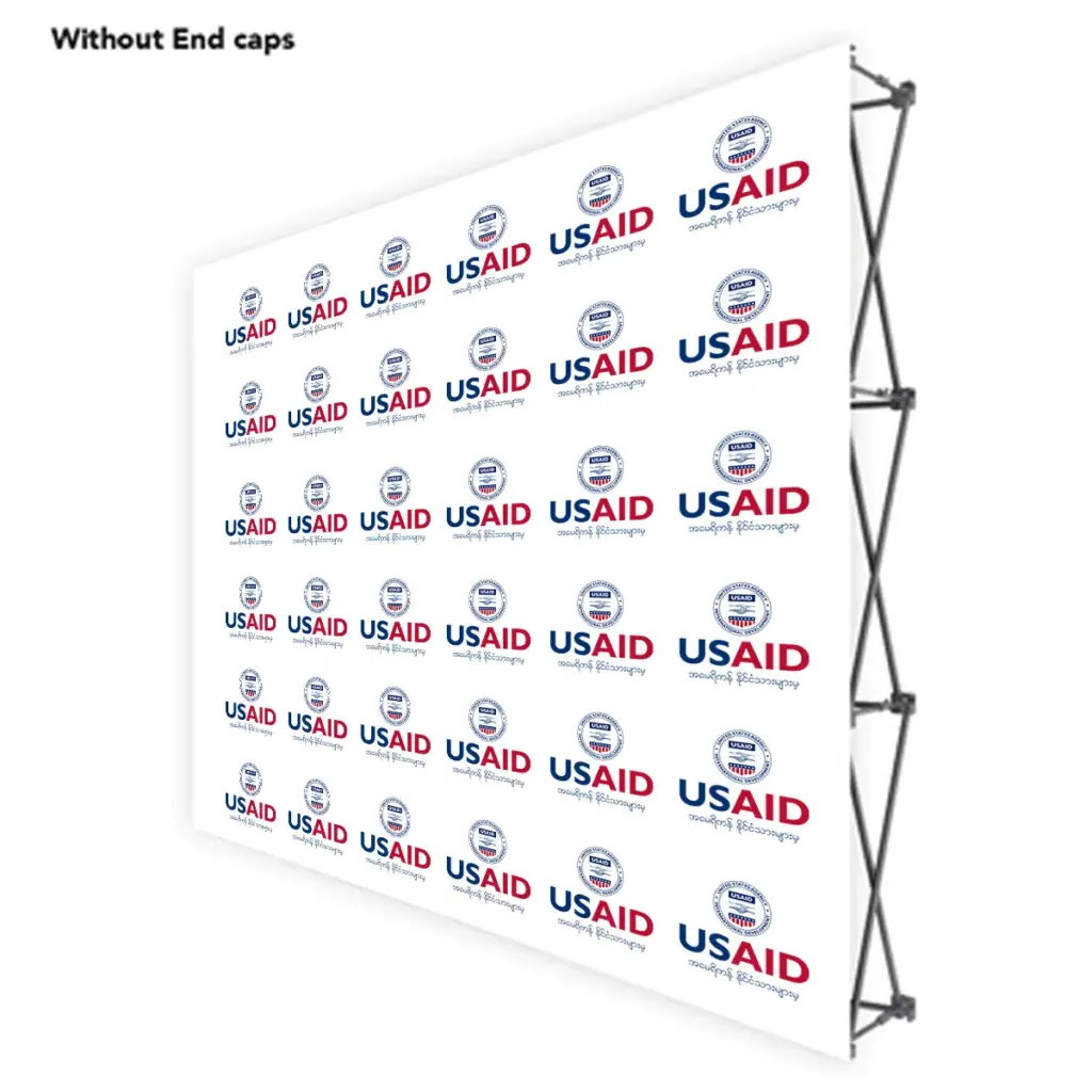 USAID Burmese ONE CHOICE 8 Ft. Fabric Pop Up Display - 89"H Straight Graphic Package